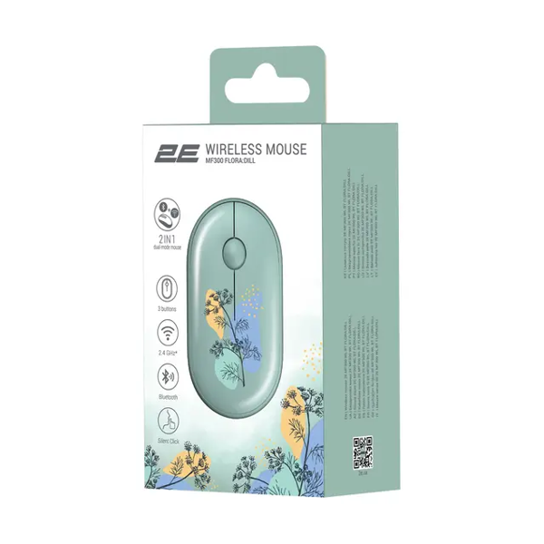 2E Mouse MF300 FLORA:DILL Silent WL BT, Green