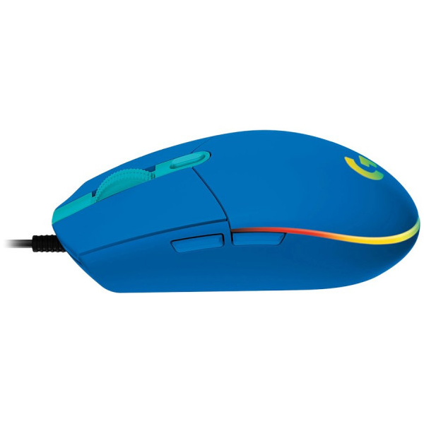 G102, Logitech Corded Gaming Mouse, RGB lighting, 200 – 8,000 dpi,  6 buttons, 2.1 m, BLUE - USB 1Y (L910-005801)