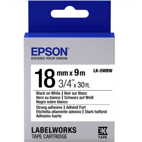 Epson Label Cartridge Strong Adhesive LK-5WBW Black/White 18mm (9m)