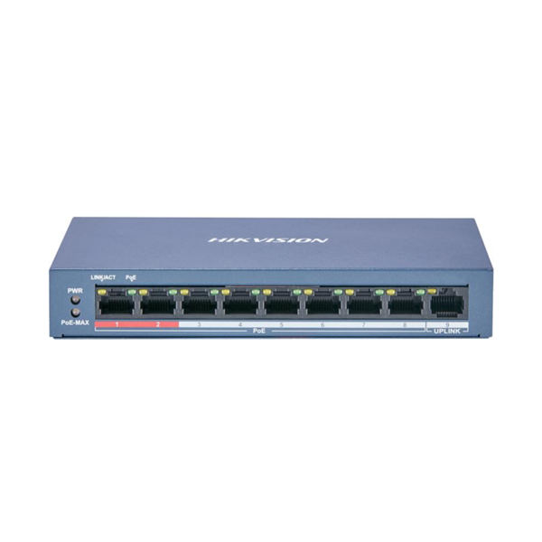 სვიჩი Poe Hikvision,DS-3E0109P-E/M(B), 8 Port, Unmanaged