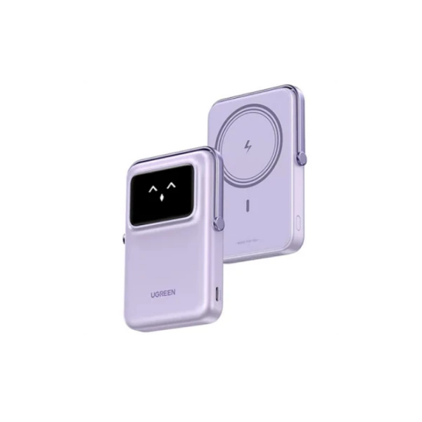 პორტატული დამტენი UGREEN PB572 (45328) Uno, 10000mAh, Magnetic Wireless Power Bank, Purple