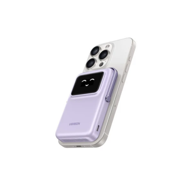 პორტატული დამტენი UGREEN PB572 (45328) Uno, 10000mAh, Magnetic Wireless Power Bank, Purple