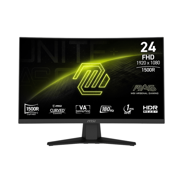 MSI Monitor 23.6" MAG 244C HDMI, DP, Audio, VA, 180Hz, 1ms, sRGB 105%, CURVED, AdaptiveSync