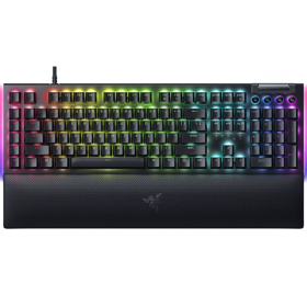 Razer Keyboard mechanical BlackWidow V4, 114key, Yellow Switch, USB-A, EN/RU, RGB, black