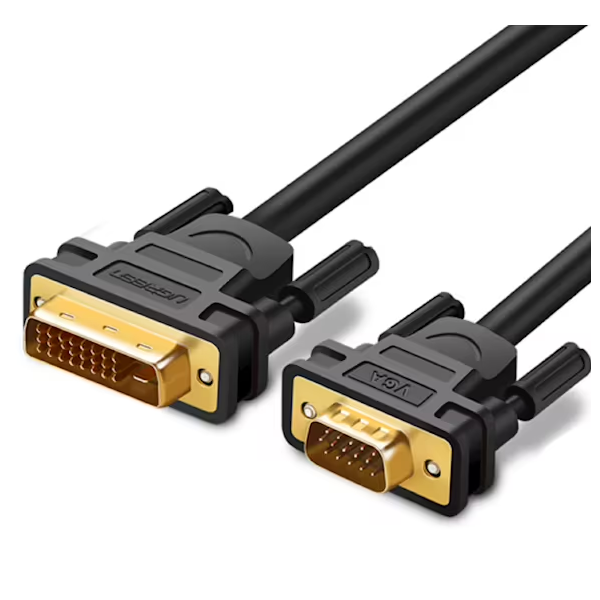 ვიდეო კაბელი UGREEN MM118 (30838), DVI 24+1 To VGA, 1.5m, Black