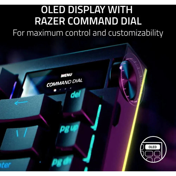 Razer Keyboard mechanical BlackWidow V4 Pro 75%, 81key, Mechanical Switches Gen-3, USB-A/WL/BT, EN, RGB, blck