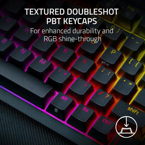 Razer Keyboard mechanical BlackWidow V4 Pro 75%, 81key, Mechanical Switches Gen-3, USB-A/WL/BT, EN, RGB, blck