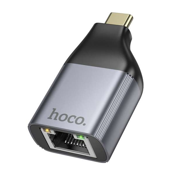 HOCO UA35 Type-C to RJ45 adapter metal grey