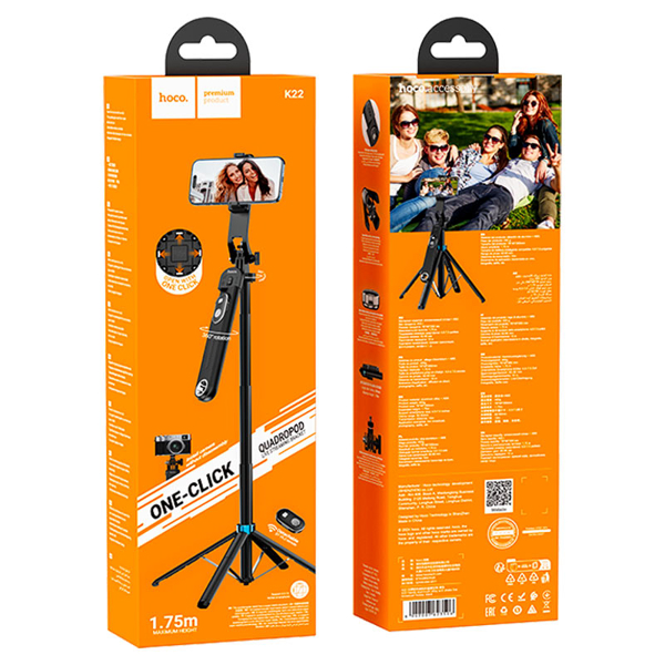 HOCO K22 Handy aluminum alloy anti-shake live broadcast holder black