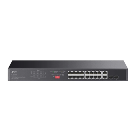 TL-SG1218MP, TP-LINK, 16× Gigabit PoE+ RJ45 ports, 2× Gigabit on-PoE RJ45 ports, and 2× Combo Gigabit SFP slots 802.3af/at