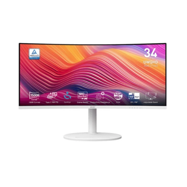 9S6-3PC59H-021 MSI - Modern MD342CQPW 34" (86.36 cm) Curve 1500R VA 3440x1440  48~120Hz 3001ms (MPRT) 4ms 178°/178°