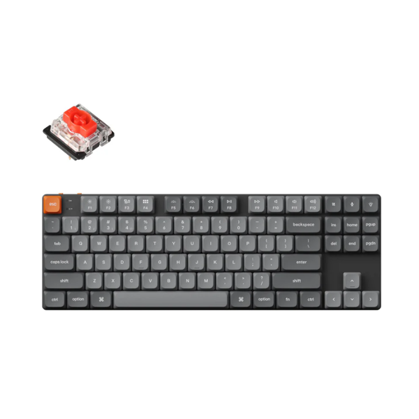 Mechanical keyboard Keychron K1 Max 84 keys, Gateron Red, WL/BT/USB-A, RGB, black