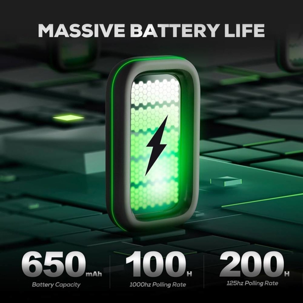 მაუსი Royal Kludge RKM3, Wireless, 2.4GHz, Bluetooth, USB, Gaming Mouse, White