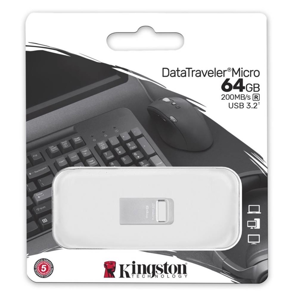 DTMC3G2/64GB Kingston 64GB USB 3.2 Gen1 DT Micro R200MB/s Metal