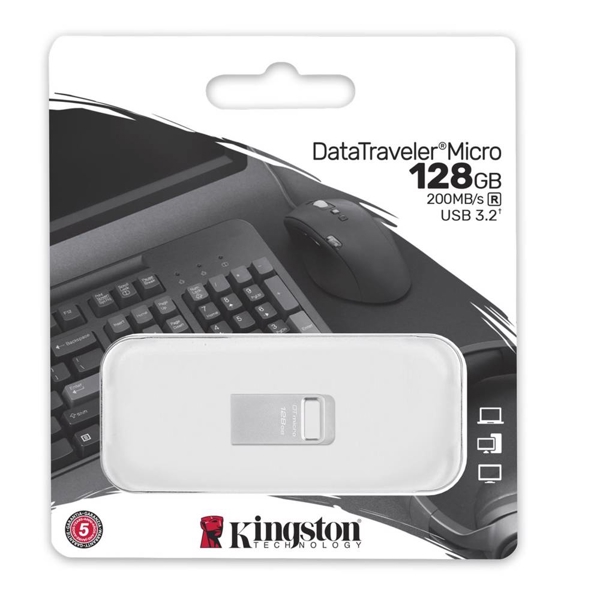 Kingston 128GB USB 3.2 Gen1 DT Micro R200MB/s Metal