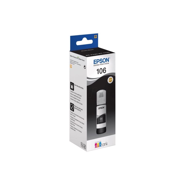 კარტრიჯი EPSON ORIGINAL (C13T00R140) I/C (b) 106 ECOTANK PHOTO BLACK INK BOTTLE L7180