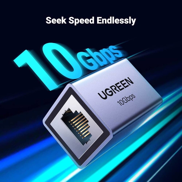 LAN გადასაბმელი UGREEN NW261 (15117), 10Gbps, Ethernet Coupler, Space Gray