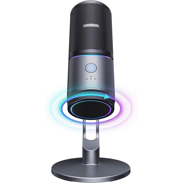 მიკროფონი UGREEN CM769 (35629), Microphone for PC, RGB, USB, 3.5mm, Black
