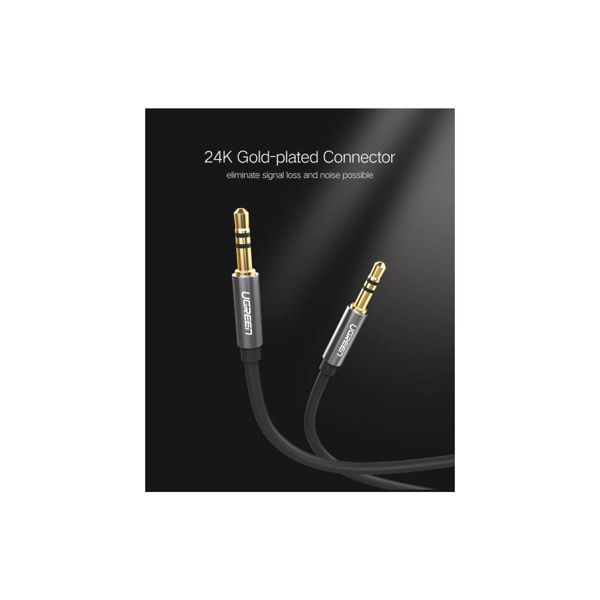 აუდიო კაბელი UGREEN AV119 (10733), 3.5mm Male to 3.5mm Male Cable, 1m, Black
