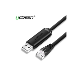 USB LAN კაბელი UGREEN CM204 (50773), USB to RJ45 Console Cable, 1.5m, Black