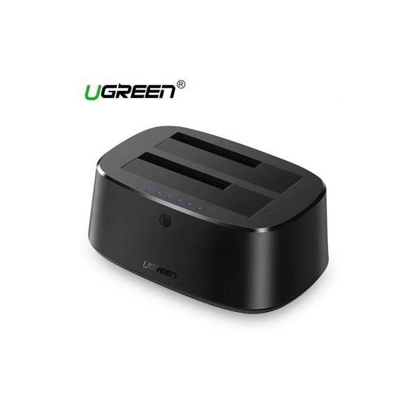 მყარი დისკის წამკითხველი UGREEN CM198 (50857) USB 3.0 to SATA Dual-Bay Hard Drive Docking Station
