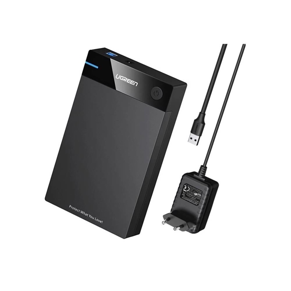 მყარი დისკის ქეისი UGREEN US222 (50422) USB 3.5 Inch HDD Enclosure SSD SATA USB 3.0 power Adapter