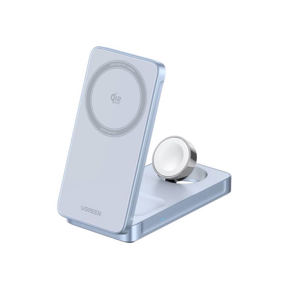 უსადენო დამტენი UGREEN W757 (65901), MagFlow 25W, 3-in-1 Magnetic Wireless Charger, Blue