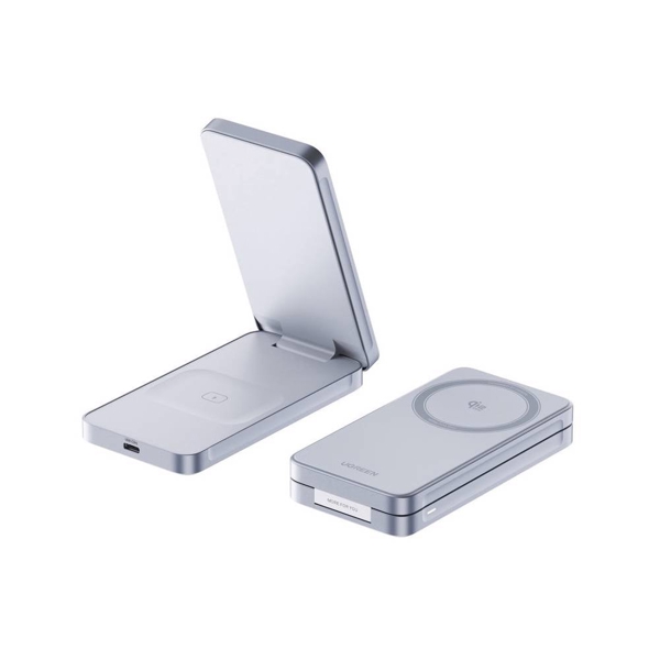 უსადენო დამტენი UGREEN W756 (55963) MagFlow, 25W, 2-in-1 Magnetic Wireless Charger, Blue