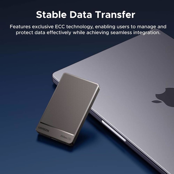 გარე მყარი დისკი UGREEN CM766 (35270), 1TB, External SSD, USB 3.1, Black