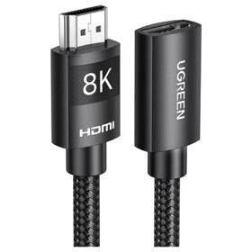 HDMI დამაგრძელებელი UGREEN HD151 (40400), 8K HDMI Extension Male To Female Cable, 0.5m, Black