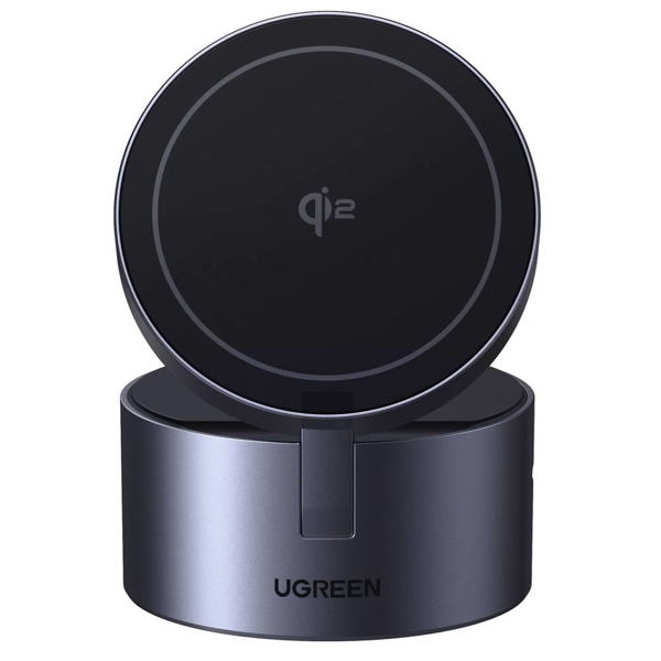 უსადენო დამტენი UGREEN W712 (65148) Magflow Qi2.2, 15W, 3in1 Wireless Charger, Grey