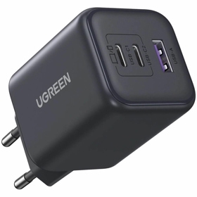 მობილურის დამტენი UGREEN X527 (65156B), 45W, USB, Type-C, GaN Fast Charger, Grey