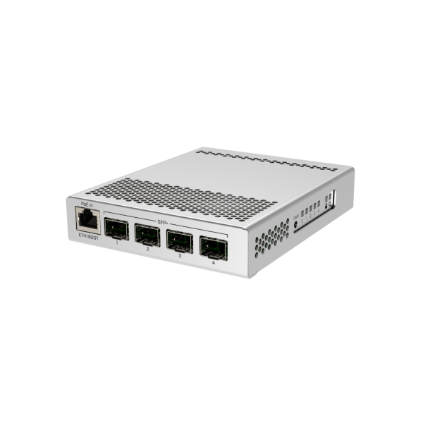 ოპტიკური მართვადი სვიჩი - 4x SFP+, 1x 1G ეზერნეტ პორტი, MikroTik
