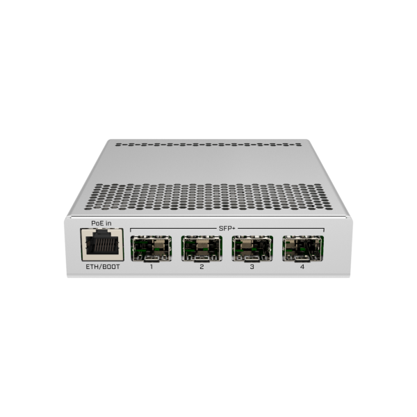 ოპტიკური მართვადი სვიჩი - 4x SFP+, 1x 1G ეზერნეტ პორტი, MikroTik