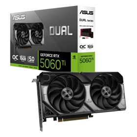 ASUS Graphic Card GeForce RTX 5060 TI 16GB GDDR7 OC DUAL-RTX5060TI-O16G