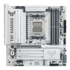 ASUS Motherboard TUF GAMING B850M-PLUS WIFI7 W sAM5 B850 4xDDR5 M.2 HDMI DP Wi-Fi BT mATX white