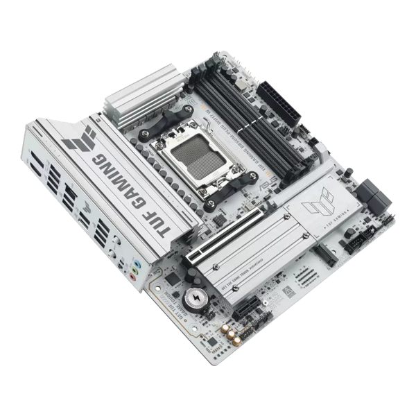 ASUS Motherboard TUF GAMING B850M-PLUS WIFI7 W sAM5 B850 4xDDR5 M.2 HDMI DP Wi-Fi BT mATX white
