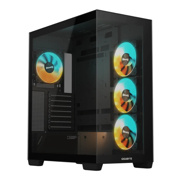 ქეისი: Gigabyte C500 PANORAMIC STEALTH 4x120mm ARGB Fans Mid Tower Black - C500P ST