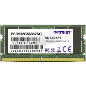 Patriot PSD532G56002SG SL Sig DDR5 32GB (32GBx1) 5600MT/s CL46 1.1V GREEN PCB SODIMM
