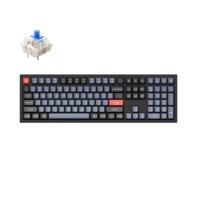Keyboard mechanical Keychron Q6 104Key, Gateron G PRO Blue, Hot-Swap, QMK, Knob, USB-A, EN, RGB, Чорний