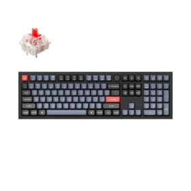 Keyboard mechanical Keychron Q6 104Key, Gateron G PRO Red, Hot-Swap, QMK, Knob, USB-A, EN, RGB, Чорний