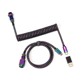 Cabel Type-A/Type-C Keychron Premium Coiled Aviator Cable-Angled Purpule