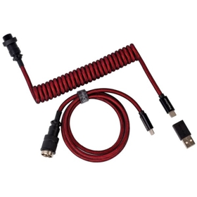 Cabel Type-A/Type-C Keychron Premium Coiled Aviator Cable-Straight Red
