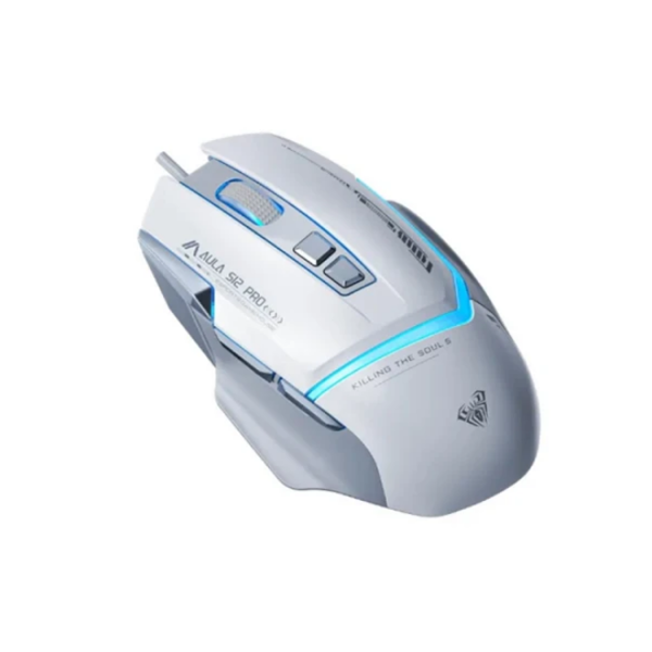 მაუსი: AULA S12 Pro Wired RGB Gaming Mouse White/Gray