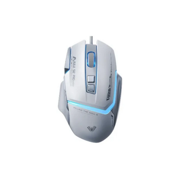 მაუსი: AULA S12 Pro Wired RGB Gaming Mouse White/Gray