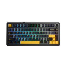 კლავიატურა: AULA F75 Gasket Wireless Mechanical Keyboard Black/Gray/Yellow (Reaper Switch)