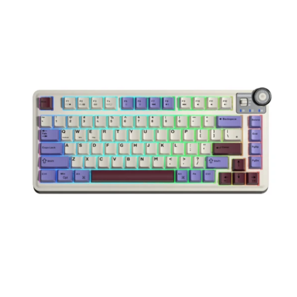 კლავიატურა: AULA AU75 Gasket Wireless Mechanical Keyboard Beige/Purple/Red (Reaper Switch)