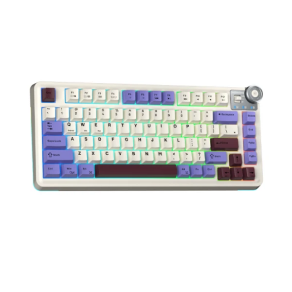 კლავიატურა: AULA AU75 Gasket Wireless Mechanical Keyboard Beige/Purple/Red (Reaper Switch)