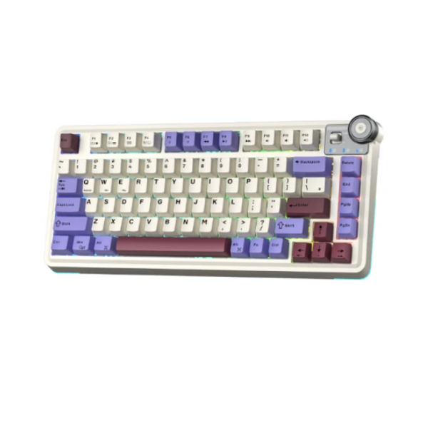 კლავიატურა: AULA AU75 Gasket Wireless Mechanical Keyboard Beige/Purple/Red (Reaper Switch)