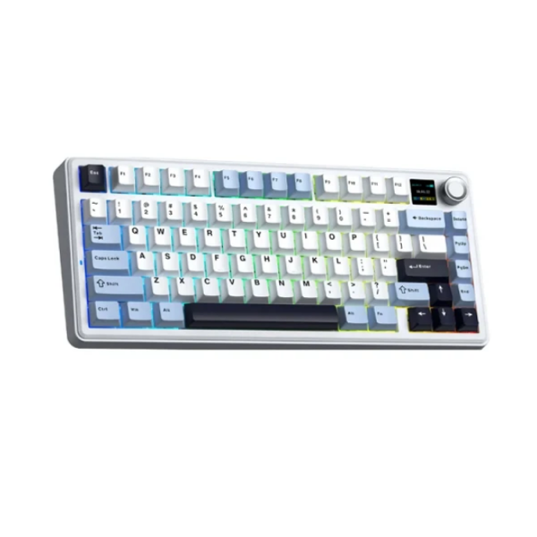 კლავიატურა: AULA F75MAX Gasket Wireless Mechanical Keyboard Glacier Blue/White/Purple (Reaper Switch)